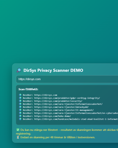 DirSys Privacy scanner